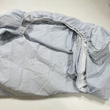 wamsutta fitted sheet twin blue stripes blend modern traditional 1392-18