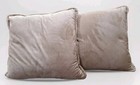 Vintage Set Of 2 Super Soft Throw Pillows Plush 17" Brownish Tan Very Nice