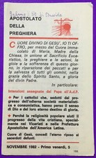 SANTINO HOLY CARD, APOSTOLATE OF PRAYER, NOVEMBER 1982 - REF. 7978