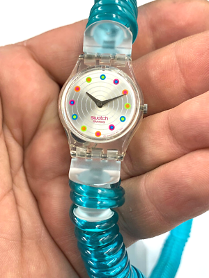 Swatch Watch Elasticity LK250 Phone Cord Band Turquoize Women's