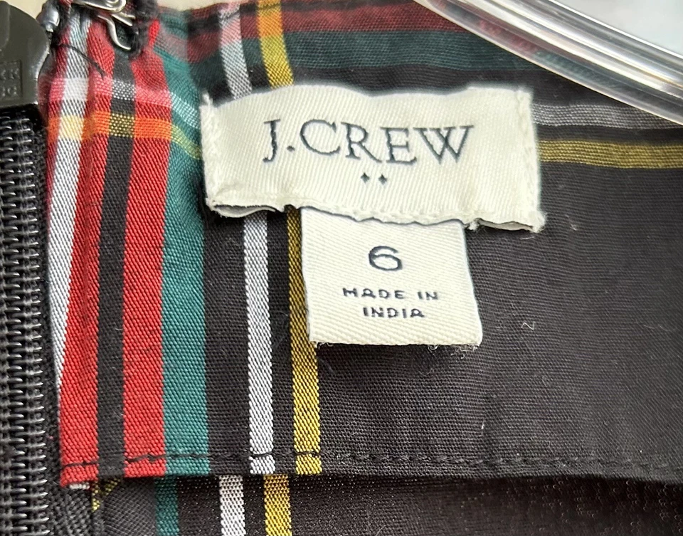 J экипажа Tartan клетку надежном платье 2-сторонний галстук пояс бант черный красный размер 6 $118 - Изображение 3 из 4