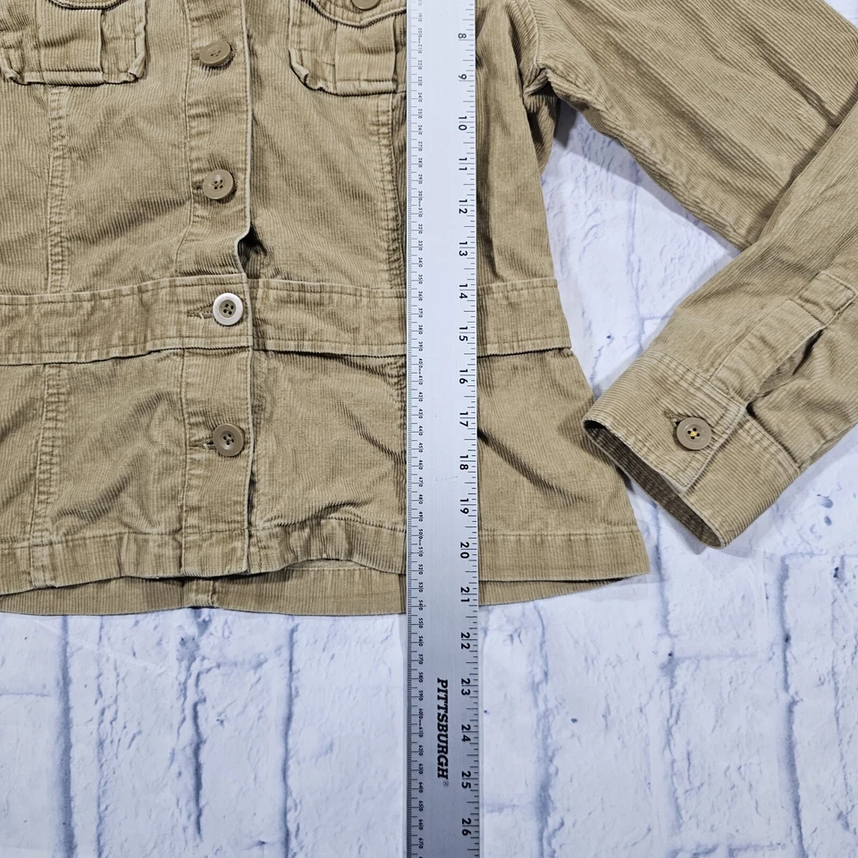 Jaqueta de veludo Old Navy feminina tamanho médio Y2K bege VINTAGE - Imagem 3 de 4