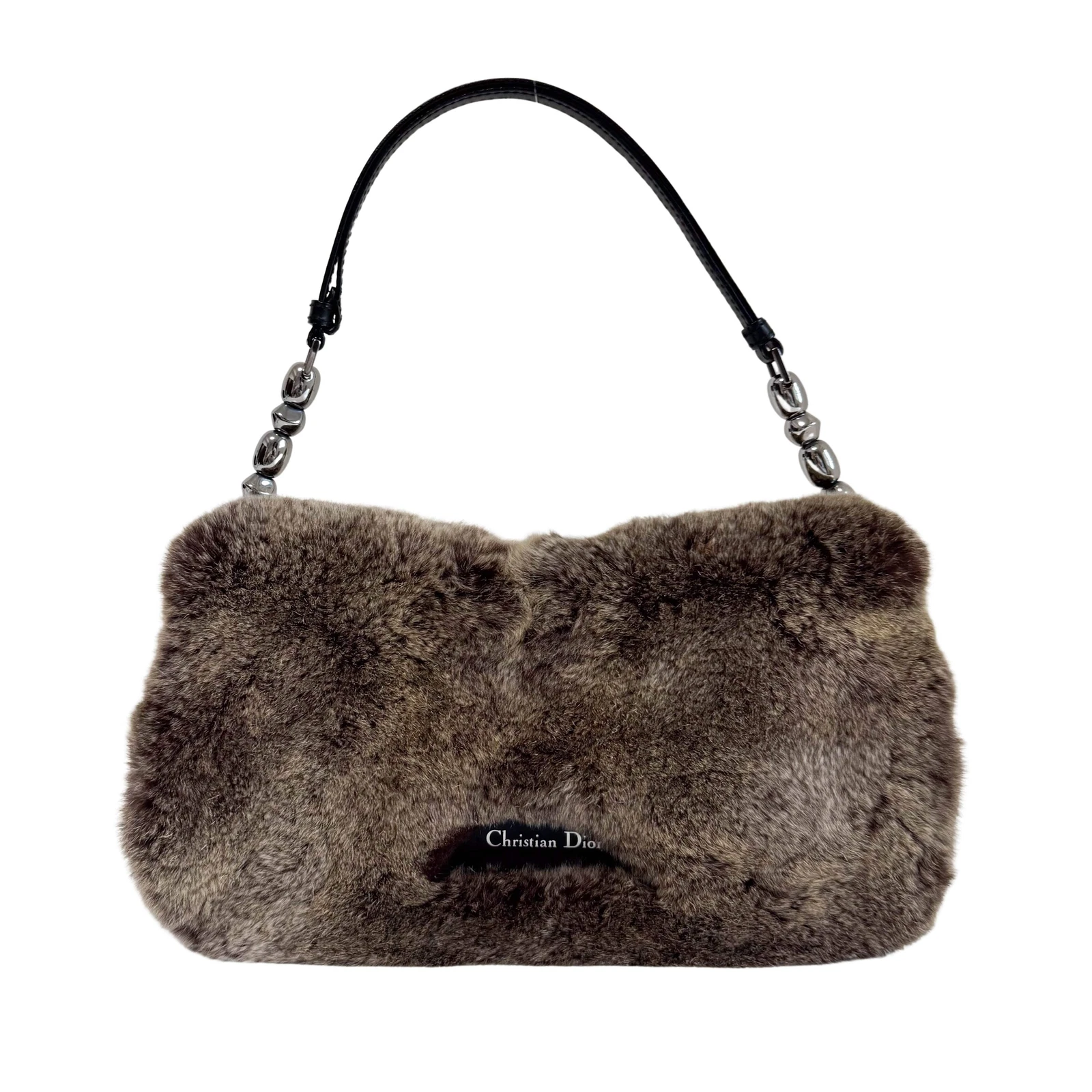 Sac à bandoulière DIOR Malice marron perle fourrure