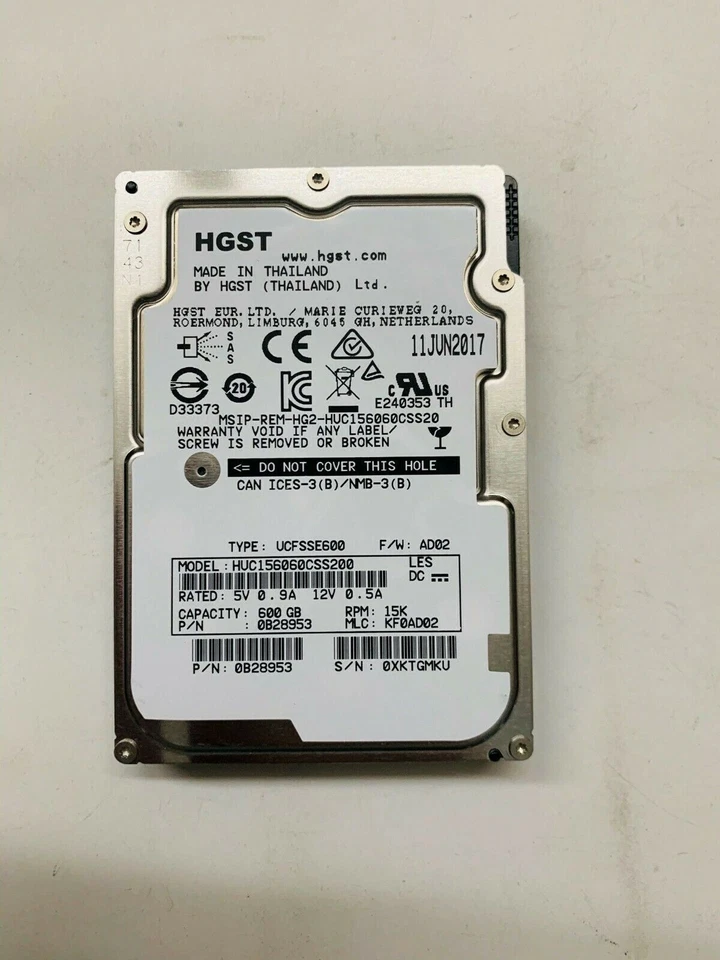 H.G.S.T HUC156060CSS200 600GB 15K RPM 12Gb/s 128MB 2.5" SAS Hard Drive - Image 2 of 4