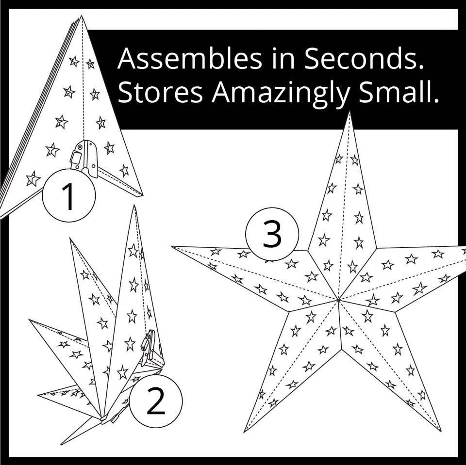 Luz LED Aurora Superstar de 5 Puntos Colgante Decoración de Navidad Plegable Plana Foto 3 de 3