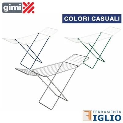 Stendibiancheria Stendino Stendipanni Richiudibile da Pavimento in Acciaio GIMI