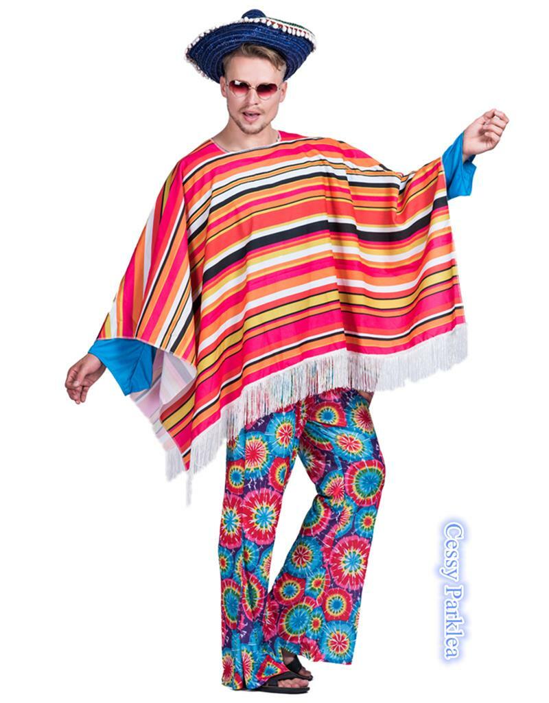 U-C4 Mens Mexican Serape Poncho Adult Spanish Costume | eBay