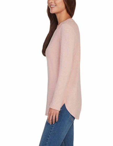 Matty M Women's Crew Neck Long Sleeves Tunic Top Curved Hem - Picture 9 of 19