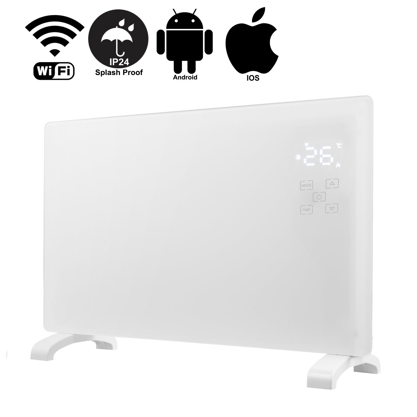 WIFI App Control 2000W White Glass Electric Radiator / Wall Smart Panel  Heater | eBay