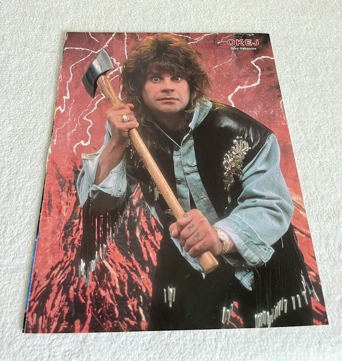 OZZY OSBOURNE 1988 Clipping Poster Swedish Music magazine Okej