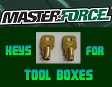 Masterforce Toolbox Replacement Tubular Keys for 1201 - 1210 SET OF TWO KEYS