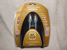 Monster Cable Ultra HD Gold High Speed HDMI Cable 1080p 4K UHD - 6 ft. - New