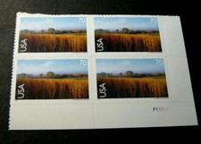 US Plate Blocks Stamp Scott# C136 Nine-Mile Prairie  2001  MNH C555