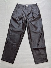 A NEW DAY - WOMEN'S Brown FAUX LEATHER ELASTIC WAIST PULL-ON PANTS - SIZE S