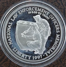 1997-P National Law Enforcement Silver Dollar Proof US Mint $1 Commemorative
