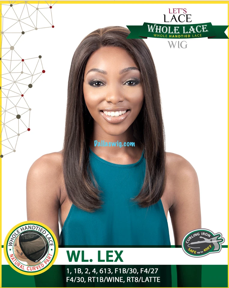 Motown Tress Whole Lace Light Weight Hand Tied Straight WL Lex Lace Front Wig - Image 4 of 4