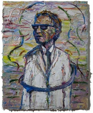 OIL PAINTING█UNIQUE IMPRESSIONISt ART█SIGNED ABSTRACT█ORIGINAL █PORTRAIT POP MAN