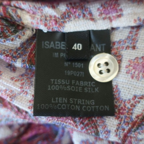 Isabel Marant Tiered Mini Dress White/Multi Paisley Print Ruffled Silk Size 40 - Picture 6 of 7
