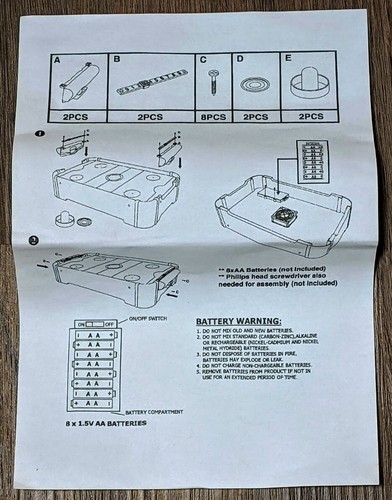 Leeds Table Top Mini Air Hockey Game Battery Operated 20" x 12" x 4" NEW in Box - Picture 3 of 9
