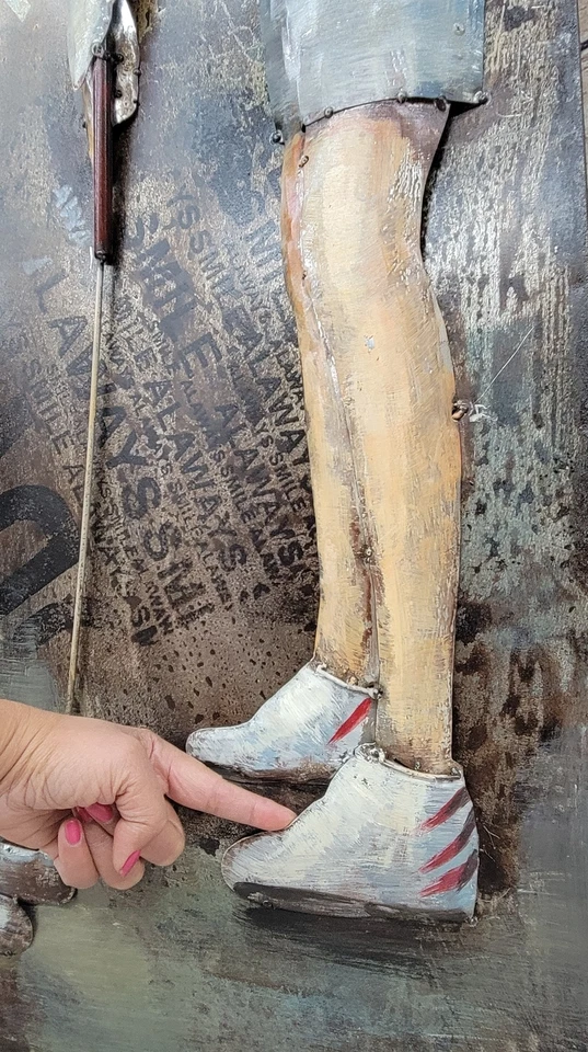 Golfista 3D Pintura al Óleo Decoración de Pared Metal y Madera Lienzo Hogar Oficina Decoración Foto 4 de 4