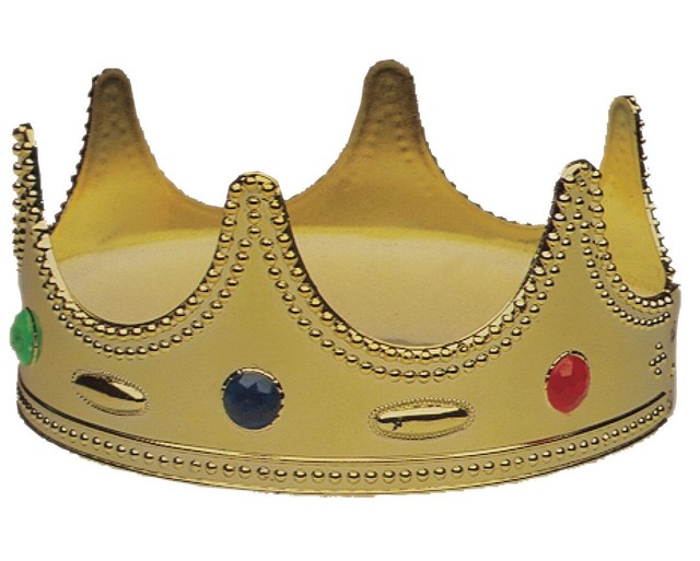 Plastic Jeweled Kings Crown Child King Boys Prince Hat Royal Costume Accessory