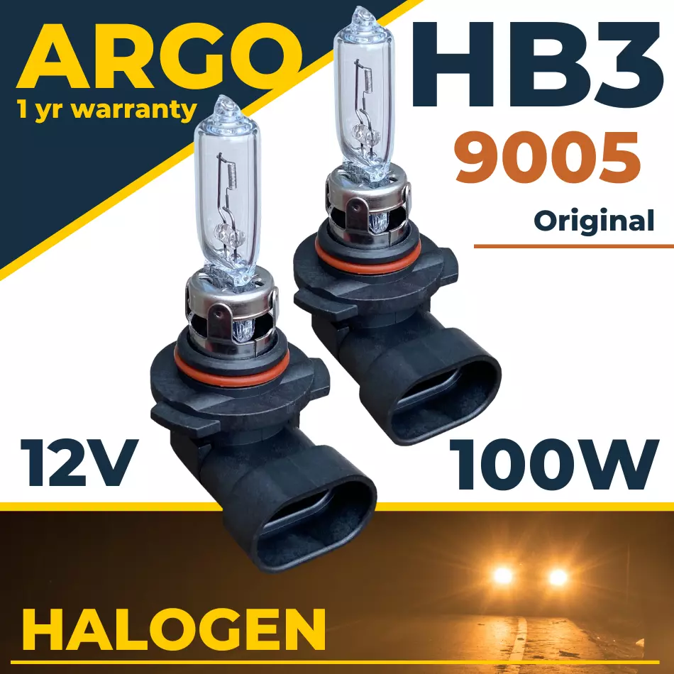 Hb3 9005 Car Main Dipped High Low Beam 100w Halogen Clear Headlight Bulbs  12v