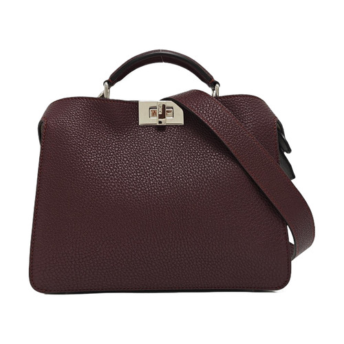 FENDI Peekaboo Handbags Leather Burgundy Free Shipping | Duties Paid