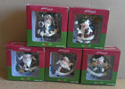 Costco Whimsical Christmas SANTA Ornaments Set  5-pcs. Hand-Painted — photo 1