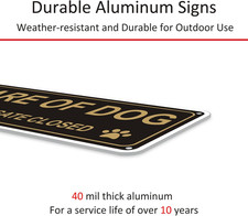  2 Pack Beware of Dog Signs for Fence, Heavy-duty Metal Please Keep Gate Clo...