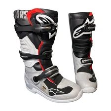 Alpinestars Youth Tech 7S Boots Youth Size 6 Black Orange Silver Motocross Boots