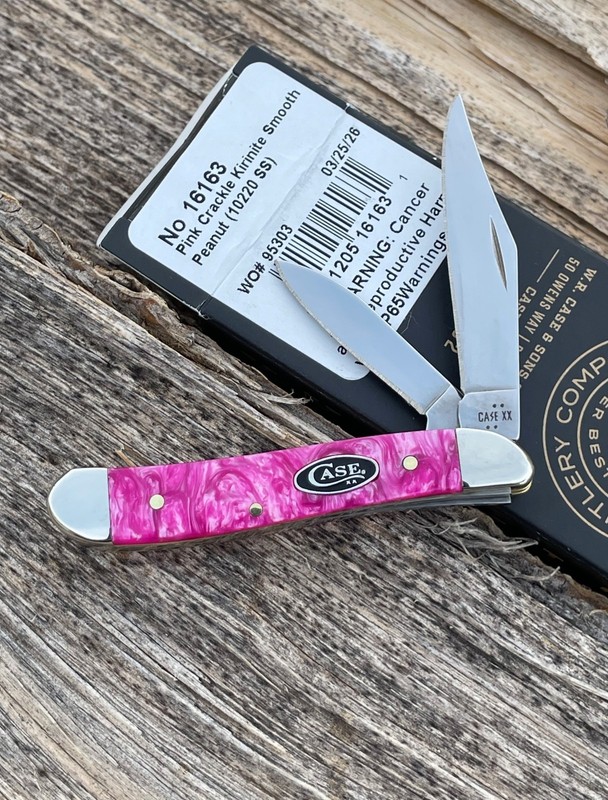 CASE XX * 2026 SMOOTH PINK CRACKLE BLACK CASE SHIELD PEANUT KNIFE KNIVES