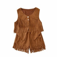 Western Fringe Vest Costume Set Soft Fringed Dance Costume Comfortable