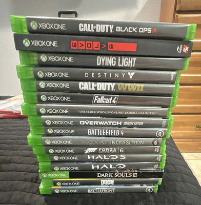 Microsoft Xbox One Game Lot w/ Cases: Call of Duty, Halo 5, Fallout 4, Doom