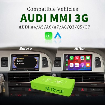 Mr12Volt Wireless Carplay & AA mit DSP für Audi MMI 3G 3G+ A4 A5 A6 A7 Q3 Q5 Q7