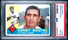 1960 Topps Baseball Card #343 Sandy Koufax HOF Los Angeles Dodgers PSA 6 EX-MT