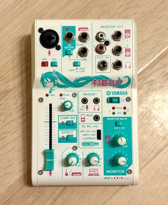 YAMAHA AG03-MIKU Hatsune 3-Channel USB Mixer Audio Interface YAMAHA AG03-MIKU Hatsune 3-Channel USB Mixer Audio Interface