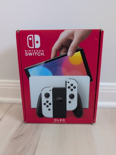 Nintendo Switch - OLED-Modell mit weißen Joy-Cons Original Zubehör, Box und Einlagen - Bild 11 von 17