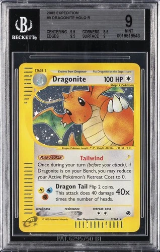 2002 POKEMON EXPEDITION HOLO #9 DRAGONITE BGS 9