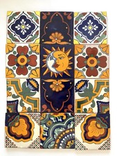 12 Assorted Mexican Ceramic 4x4 inch Hand Made Tiles Talavera
