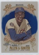 2021 Topps Allen & Ginter Chrome Blue Refractor 44/150 Ernie Banks #33 HOF 1ay1
