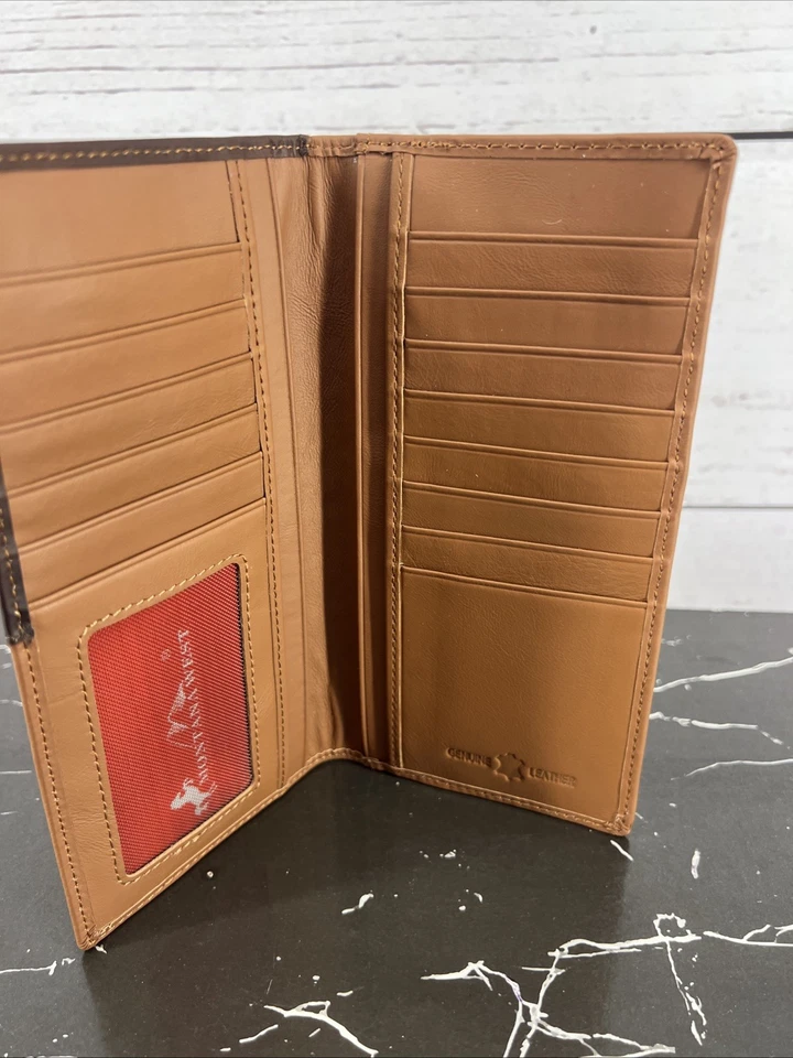 Cartera de cuero plegable Sheriff Star Western para hombre Montana West Foto 2 de 4