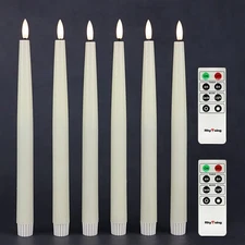 11.4" Flameless Taper Candles with Timer Function, Battery Operated Dinner Ta...