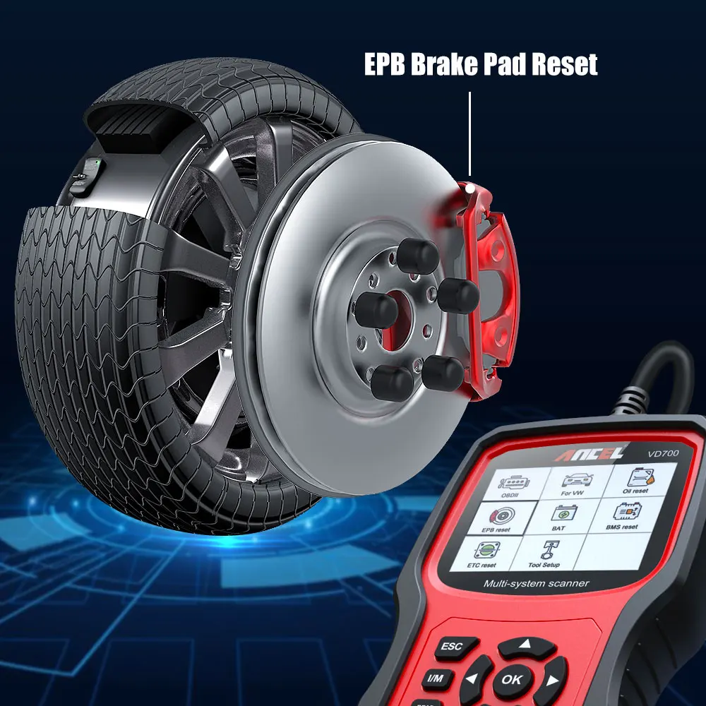 Ancel Vd700 Todo O Sistema Obd2 Scanner Automotivo Para Vag Vw Audi Tpms óleo Abs Epb Dpf Tps - Foto 11