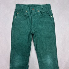Vintage Levis Pants Mens 26x29 Green 80s Made USA Corduroy 705 1535 Tag28x30 