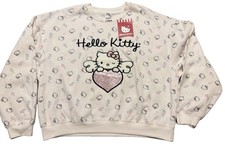 Hello Kitty Women s Large Sweatshirt Light Pink Heart Floral Wings Design