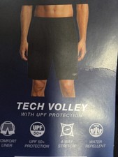 New Speedo Men's Tech Volley Swim Shorts Black Size XL 36/38 
