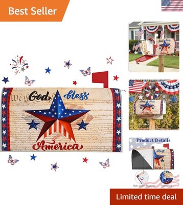 Magnetic Patriotic Mailbox Cover 21'' x 18''   Independence Day Celebration