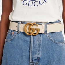 GUCCI GG Marmont wide belt with Gold Buckle Size 80