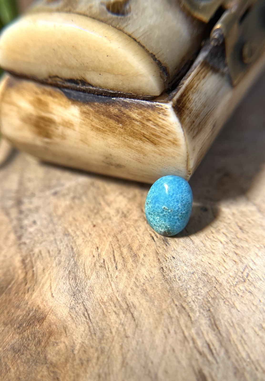 Turquoise perse rare amulette de sérénité naturelle en pierre fine véritable d'Iran