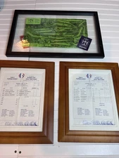 Original 1971 Ryder Cup Old Warson Thurs Sat Daily Paring Sheet Map Passes Frame